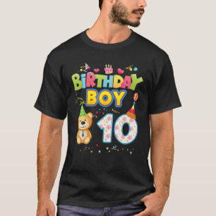 Camiseta Aniversário Príncipe 10º Belo Urso De Teddy Cut