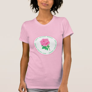 Camiseta Aniversário Rosa Rosa