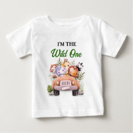 Camiseta Aniversário Safari Animais Selvagens Um