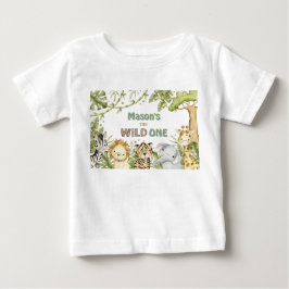 Camiseta Aniversário Safari Wild One Aquarela