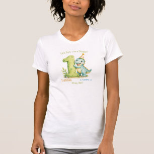 Camiseta Aniversário Temático de Dinossauro Fofo