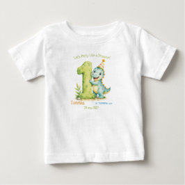 Camiseta Aniversário Temático de Dinossauro Fofo