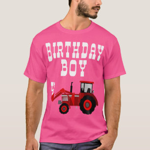 Camiseta Aniversário Trator 4º Aniversário Menino Parte do