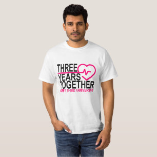 Camiseta Aniversário TRÊS 3 anos junto.