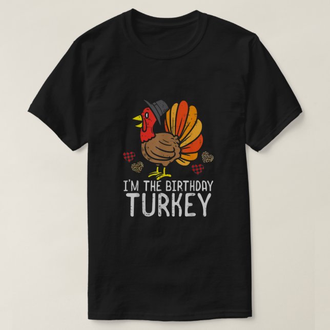 Camiseta Aniversário Turquia Feliz Feliz Homens de Ação de  (Frente do Design)