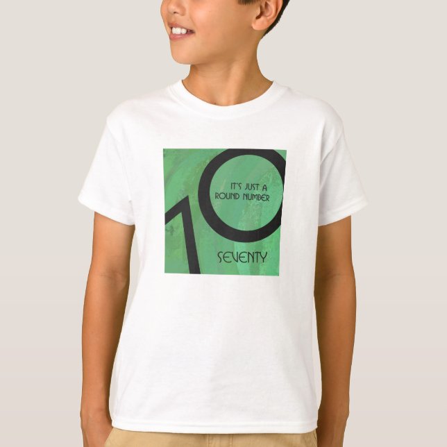 Camiseta Aniversário Verde de 70 Décadas (Frente)