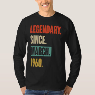 Camiseta Aniversário Vintag, 63 de março de 63 anos