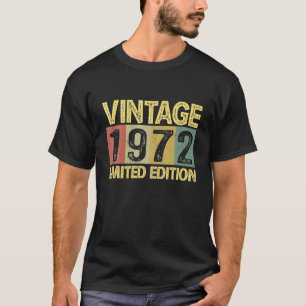 Camiseta Aniversário Vintage 1972 50 Anos Engraçado 50º Ani