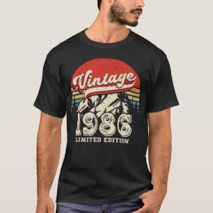 Camiseta Aniversário Vintage 1986 Retro 40 Anos ao Ar Livre