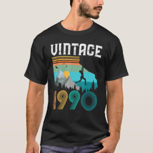Camiseta Aniversário Vintage 1990 Love Rock Escalbing Moun