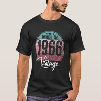 Camiseta Aniversário Vintage Aniversário Ano 1966 Bday Mang