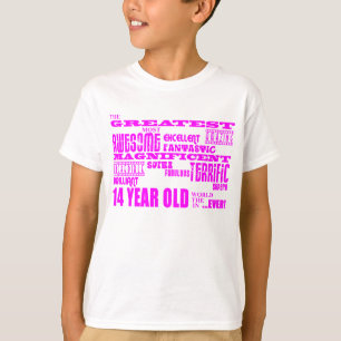 Camiseta Aniversários das meninas 14os: Grande adolescente