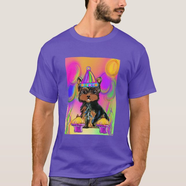 Camiseta Aniversários de Yorkie Poo (Frente)