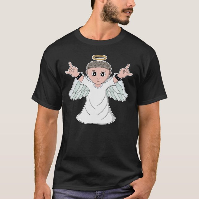 Camiseta Anjo Amorador de Música Pesada (Frente)