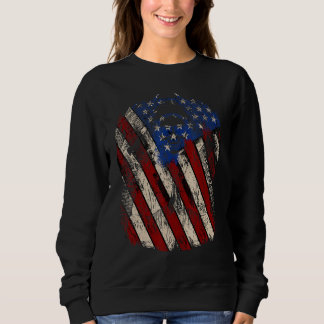 Camiseta Anjo Caveira Escura Bandeira EUA Patriótico Homens
