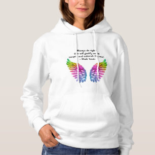 Camiseta Anjo Colorido Wings com a citação de Mark Twain