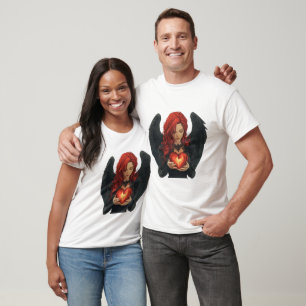 Camiseta Anjo com um Coração Brilhante