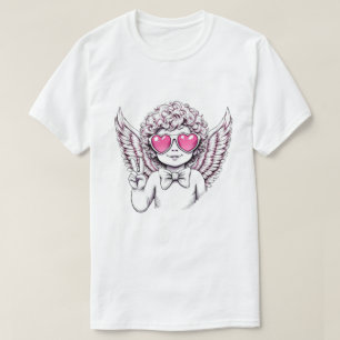 Camiseta Anjo coquete querubim coração Feliz Dia dos Namora
