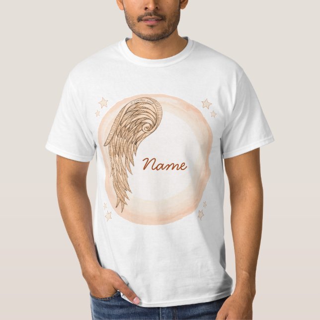 Camiseta anjo cristão de uma asa (Frente)