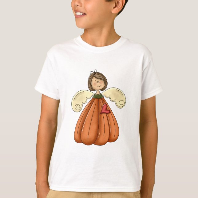 Camiseta anjo da abóbora-brunette (Frente)