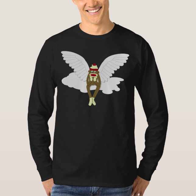 Camiseta Anjo-da-guarda do macaco da peúga (Frente)
