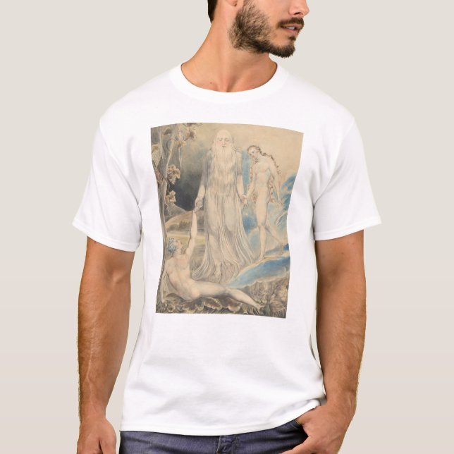 Camiseta Anjo da presença divina que traz a véspera a Adam (Frente)
