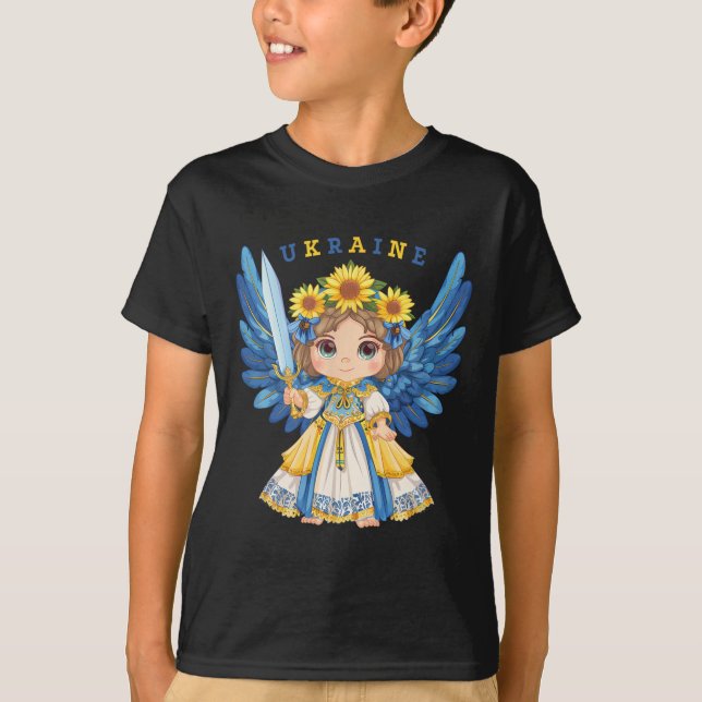 Camiseta Anjo Da Ucrânia-defensor Da Ucrânia (Frente)