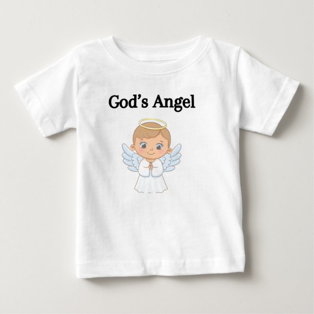 Camiseta Anjo de Deus para bebês recém-nascidos de (Frente)