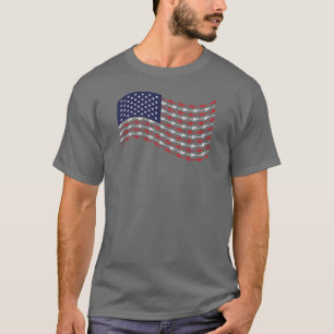 Camiseta Anjo de guitarra de bandeira americana tocando nos