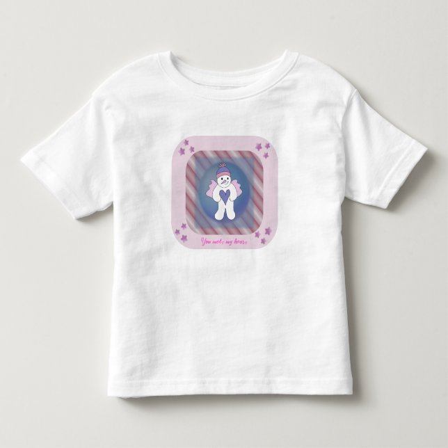 Camiseta Anjo de Neve Rosa (Frente)