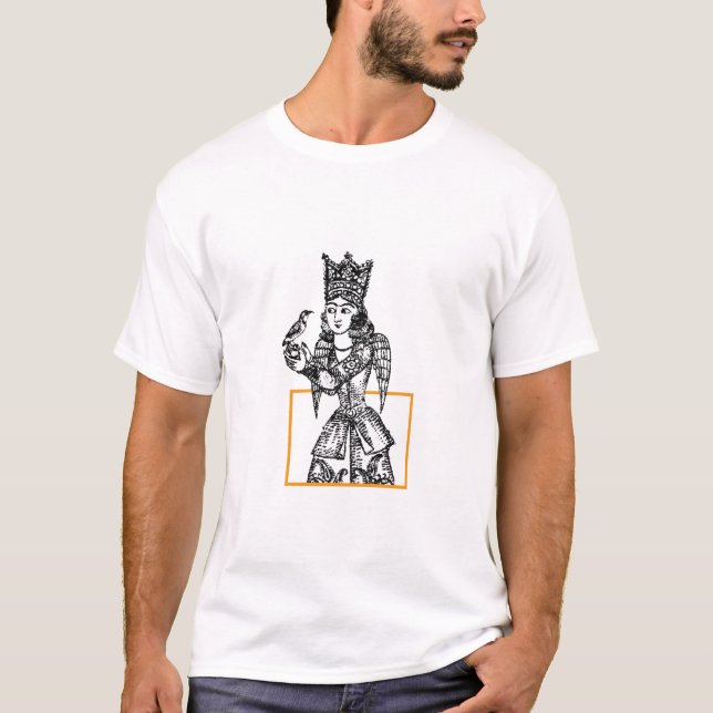 Camiseta Anjo de Qajar e um pássaro (Frente)