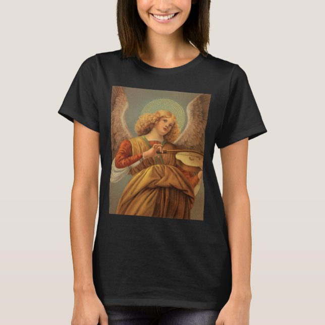 Camiseta Anjo do Renascimento Tocando Violino Melozzo da Fo (Frente)