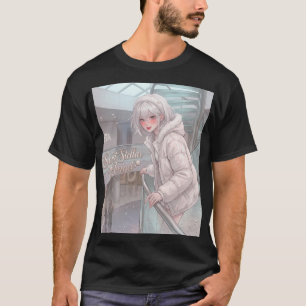Camiseta Anjo Estelar Doce: Garota Anime Cabelo Prateado In