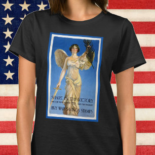 Camiseta Anjo Feminino Patriota Antigo, Compre Títulos de G
