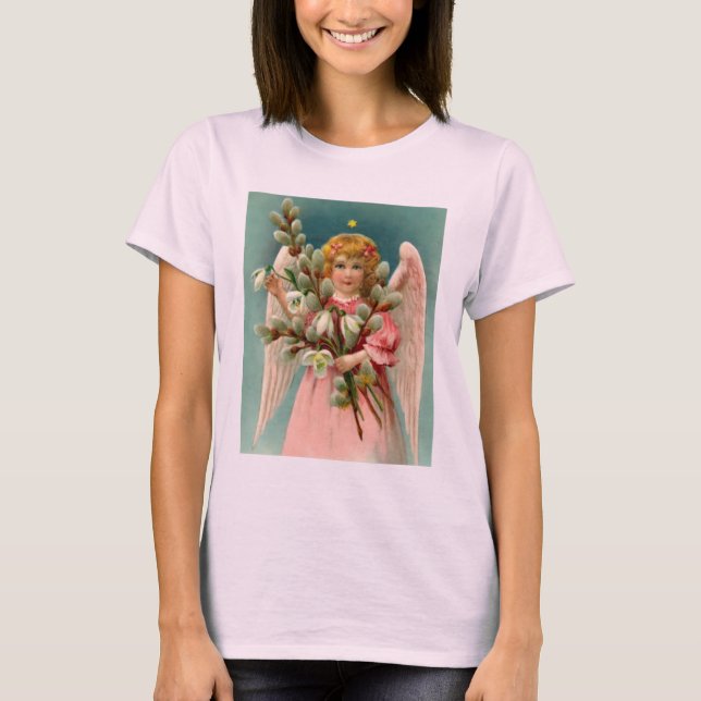 Camiseta Anjo Fofo de Vestido Rosa (Frente)
