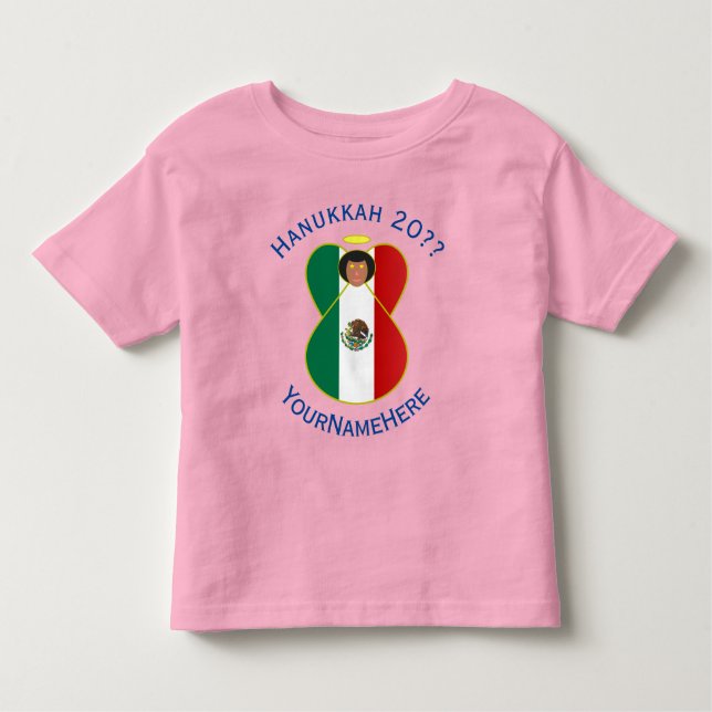 Camiseta Anjo Mexicano Hanukkah Sinalizador Personalizado R (Frente)