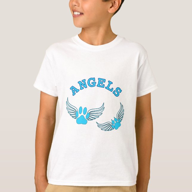 Camiseta Anjo Pet Pws De Azul (Frente)