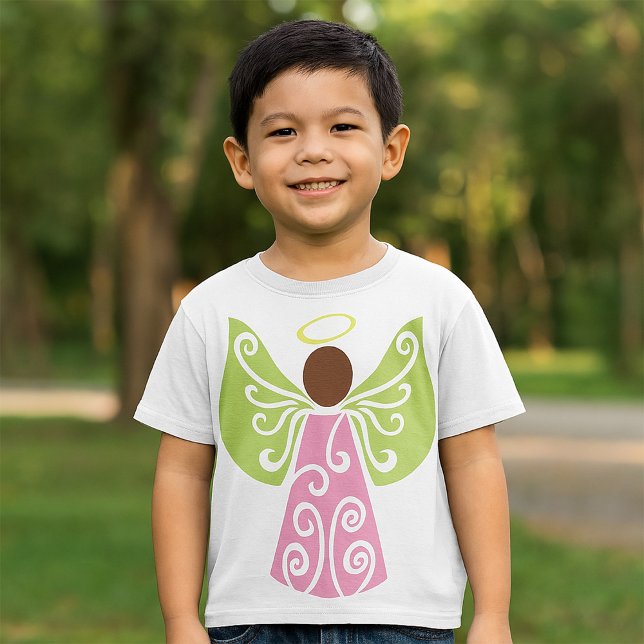 Camiseta Anjo Verde Rosa Asas Espirituosas Espirituosas Esp (Criador carregado)