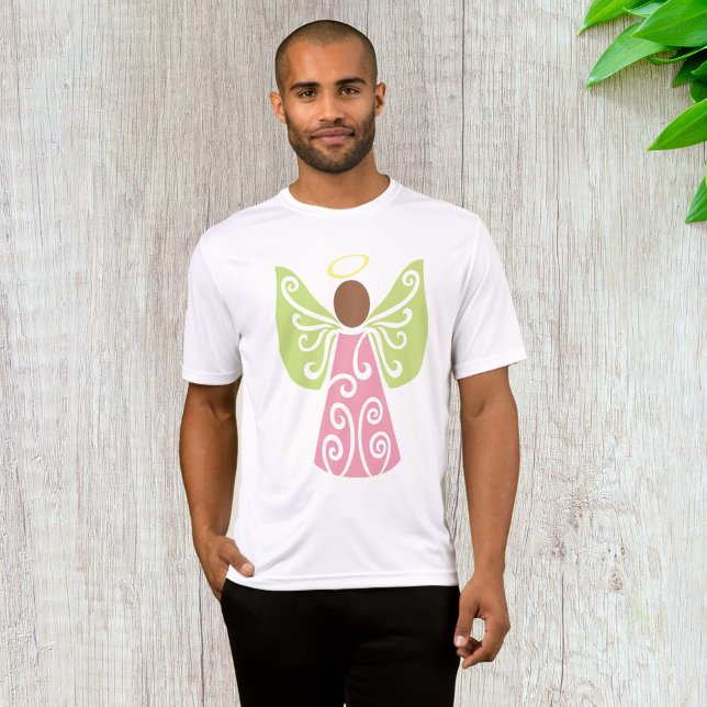 Camiseta Anjo Verde Rosa Asas Espirituosas Espirituosas Esp (Criador carregado)