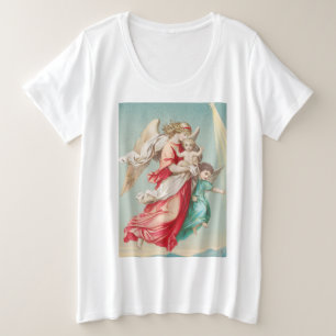 Camiseta Anjos da Guarda Carregando uma Criança Arte Etérea