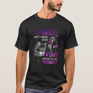 Camiseta Anjos Gatos Nem Sempre Têm Asas Às Vezes Eles Tem