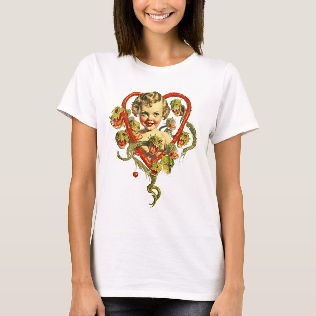 Camiseta anjos querubins zumbis monstros bruxas halloween  (Frente)