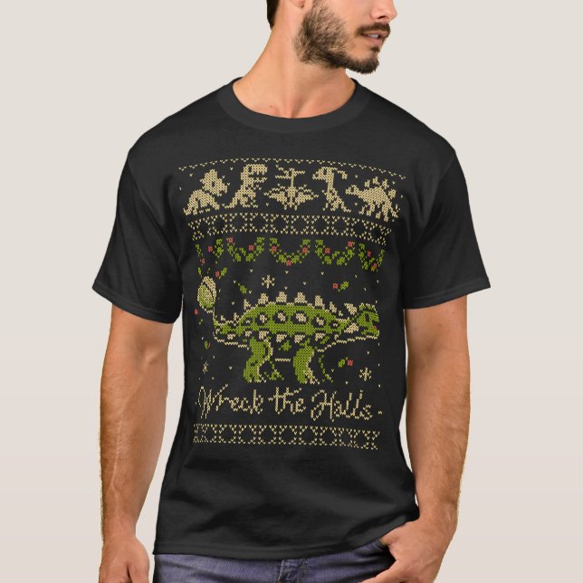 Camiseta Ankylosaurus Dinosaur Natal (Frente)