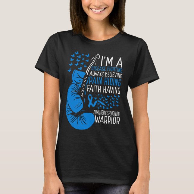 Camiseta Ankylosing Spondylitis Warrior Awareness Ribbon (Frente)