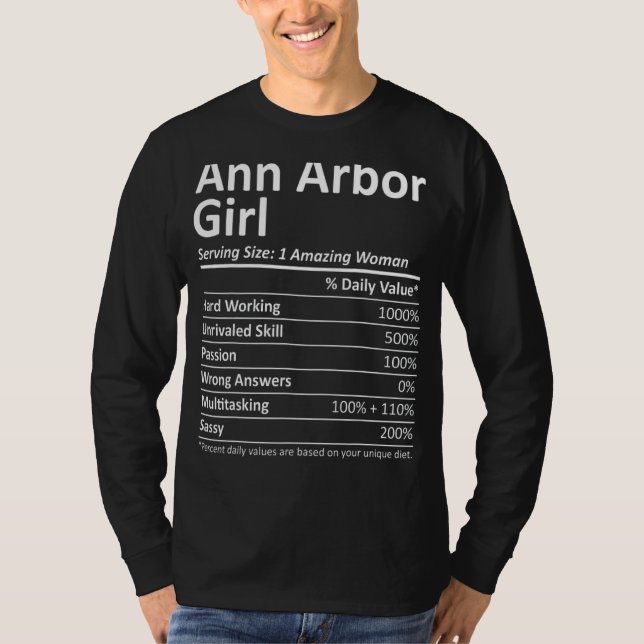 Camiseta Ann Arbor Girl Mi Michigan City Home Roots USA (Frente)