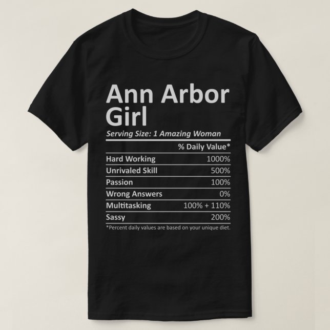 Camiseta ANN ARBOR GIRL MI MICHIGAN Funny City Raízes U (Frente do Design)