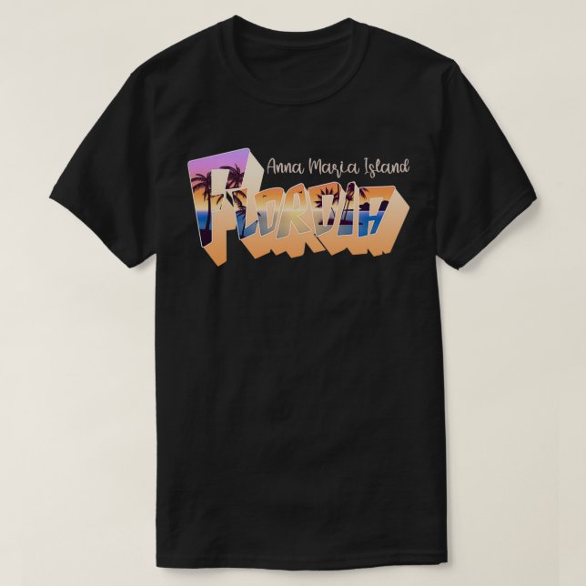 Camiseta Anna Maria Island Florida Retro Sunset Vacation Gi (Frente do Design)