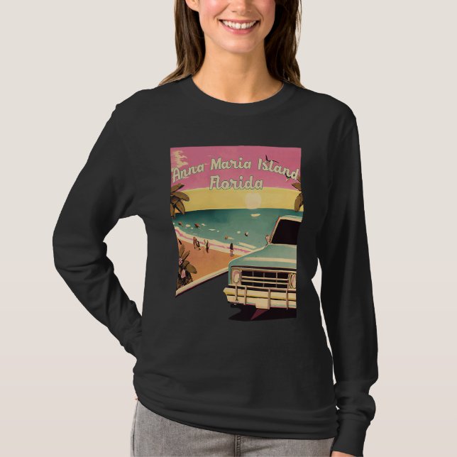 Camiseta Anna Maria Island Retro Beach Vacation Graphics Fl (Frente)