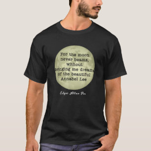 Camiseta Annabel Lee Quote Moon Nunca Beams Edgar Allan Poe