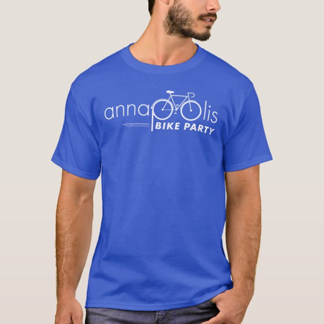 Camiseta Annapolis Bike Party Blue Tee w/Logo Branco (Frente)